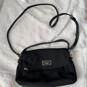kate spade Black Nylon Crossbody with Gold Hardware